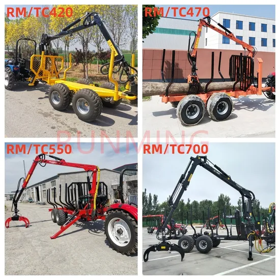 CE Product Runming Manfuacturer Wood Log Forest Timber Crane with Trailer