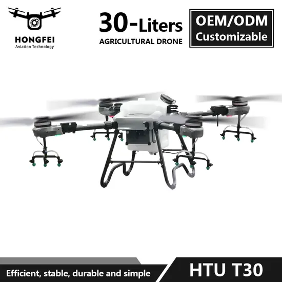 Efficient International Agriculture Plant Protection Drones Pulverizadores 30L Hongfei Farm Agricultural Sprayers Drone with 45kg Spreader for Seed Spraying