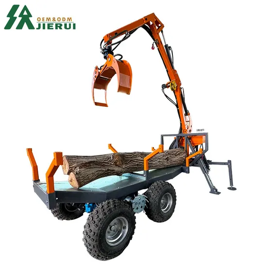 Hot Selling Grapple Log Trailer with Crane Timber Tree Logging Cranes