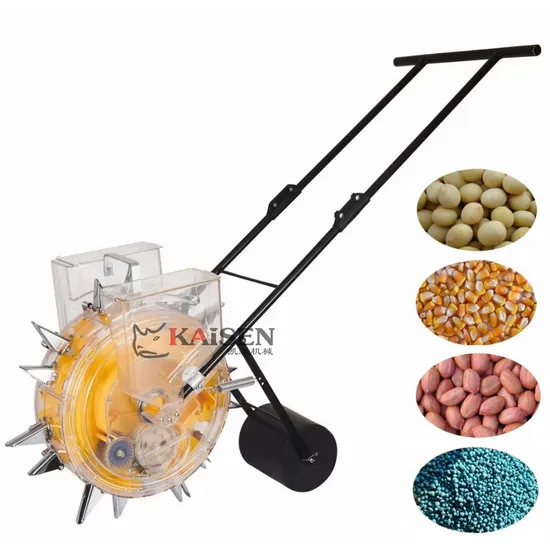 Adjustable Hand Push Manual Double Barrel Corn Beans Peanut Fertilizer Seeder