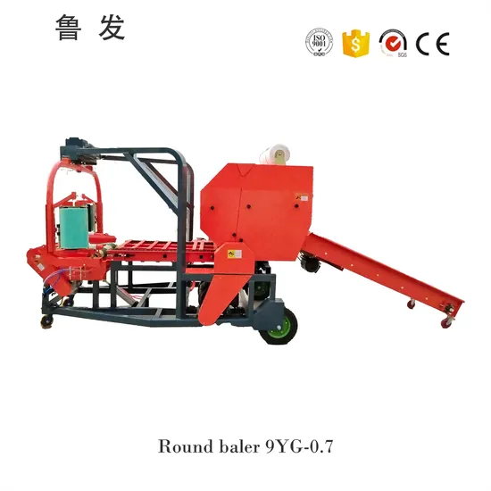 Portable Electric Metal Scrap Automatic Round Hay Baler Silage Packing Wrapper Machine