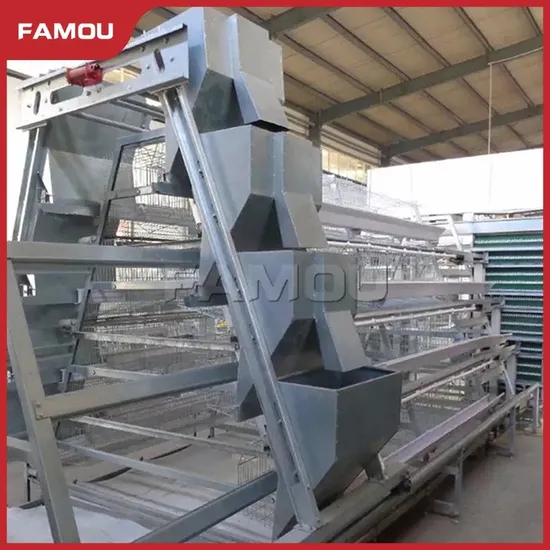 Famou Galvanized Livestock Farming Equipment Long Life Ladder Type Poultry Silo Feeding System