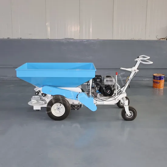 Self-Propelled Manual Compost Spreader Double Disc Lawn Spreader Wide-Area Rotary Garden Fertilizer Spreader