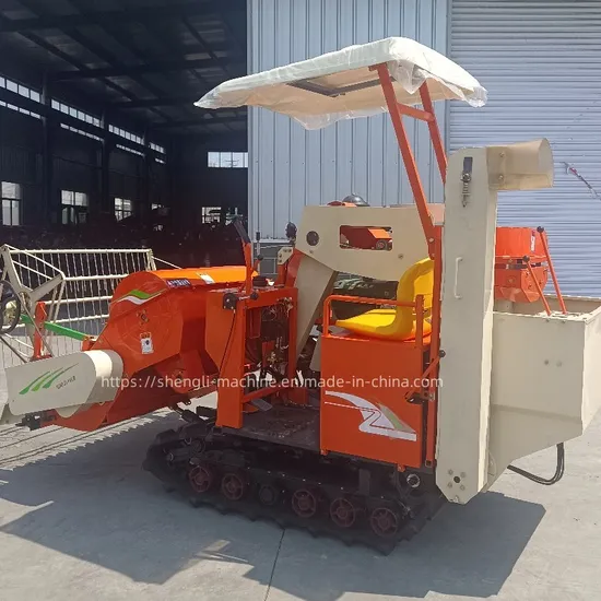 The New Type of Rice and Wheat Grain Harvester 28 Horsepower Crawler Soybean Combine Harvester