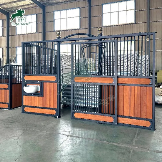 Hot DIP Galvanized Steel Frame Wooden Horse Stable Fronts