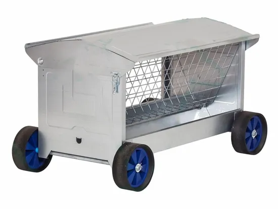 Custom Galvanized Steel English Goat Sheep Hay Rack L = 1, 25 M with 4 Wheels