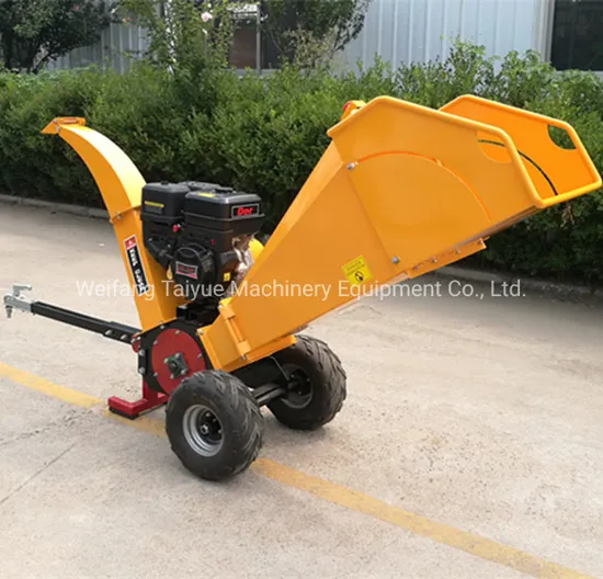 5 Inches Towable Wood Crusher Machine, Gas or Diesel Mini Wood Shredder Machine