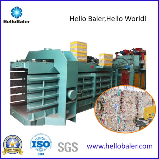 Waste automatic baler for baling packaging strapping waste paper pulp cardboard carton plastic scrpas hay grass straw metal tyre recycling