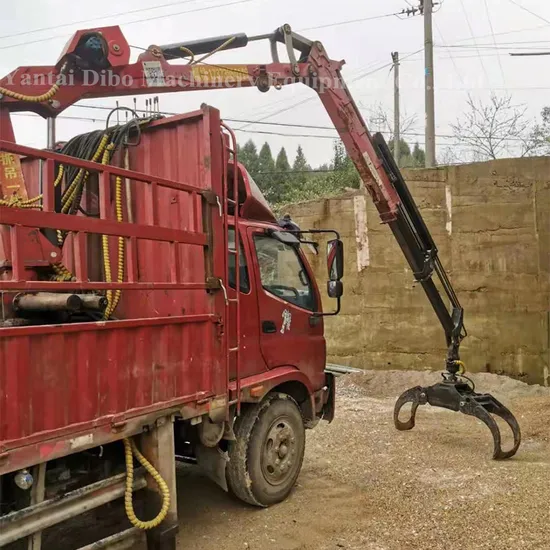 CE Diesel Gasoline 3 Point Hitch Timber Crane Hydraulic Log Trailer with Grapple