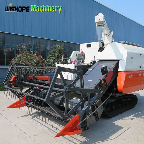 Wishope 4lz-4.5 Big Grain Tank Combine Harvester with Rubber Track