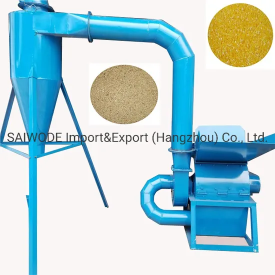 Hot Sale Rice Husk Straw Hammer Mill with Cycone System
