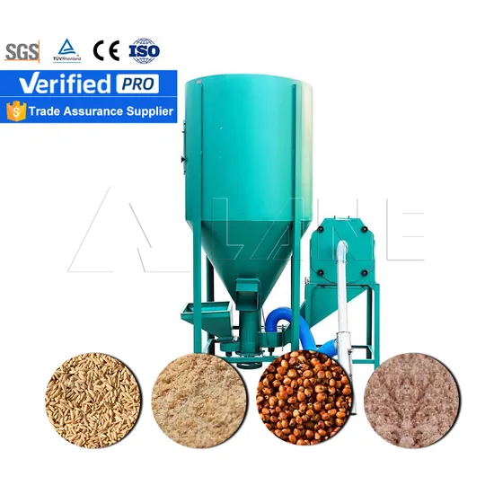 Lane Animal Chicken Feed Machine for Mixer and Crusher Vertical Integrated Chicken Feed Crusher and Mixer Food Processing Mixer