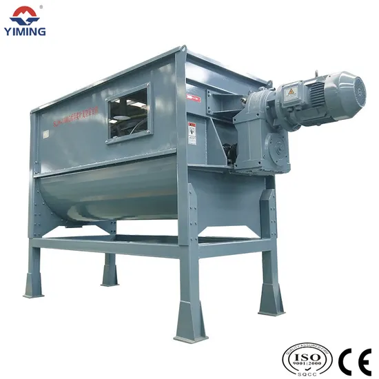 Horizontal Single Shaft Grain Powder Mash Animal Feed Ribbon Paddle Mixer