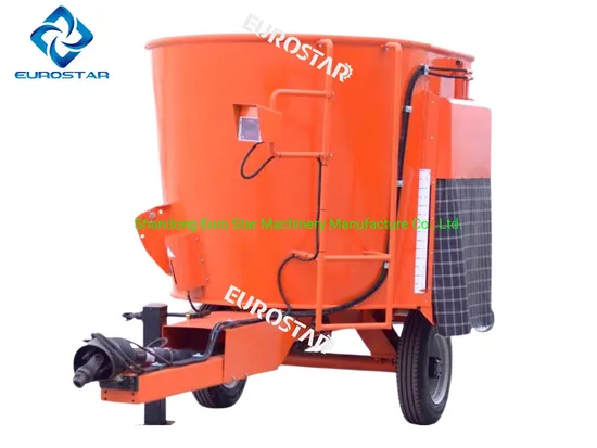 7m3 Feeding Mixing Machine Cattle Camel Animal Cow Feed Mixer for Dairy Farm Equipment Grinder Tractor Traction Pto Driven Farming Horizontal Vertical Fixed