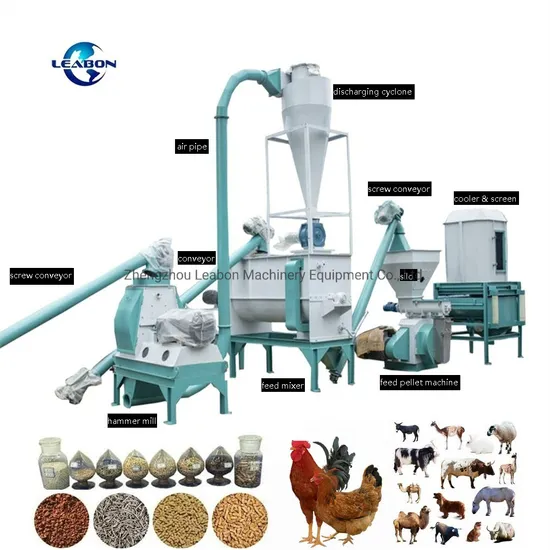 10t/H Cattle Chicken Animal Feed Poultry Feed Processing Machine Pellet Production Line Pellet Feed Machine for Sale