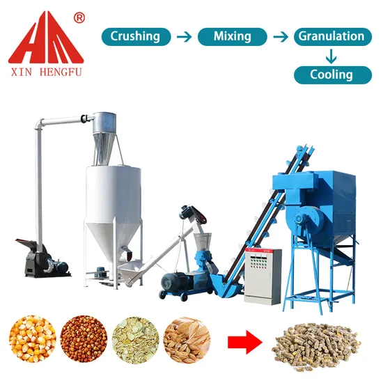 2023 Factory Sale Cow Pig Animal Feed Pellet Production Line with CE