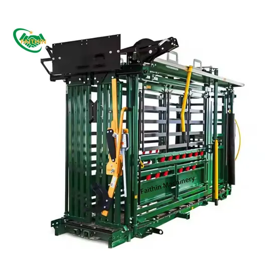Automatic Cattle Restraining Portable Cattle Chute Squeeze with Weighing Scale Cattle Restraining Frame