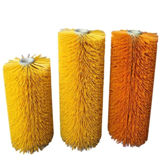 Yellow Nylon Bristles Automatic Rotating Induction Cleaning Cow Brush