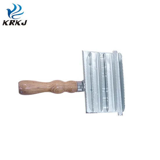 Antique Metal Grooming Brush Mane Comb with Wooden Handle