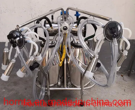 Electric Vacuum Pump Double Barrel Mobile Milking Machine
