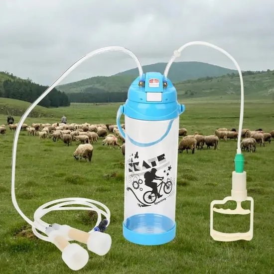 3L Manual Double Head Impulse Milk Milking Machine Portable Sheep Goat Milker 0.8 Gal Vacuum Pump