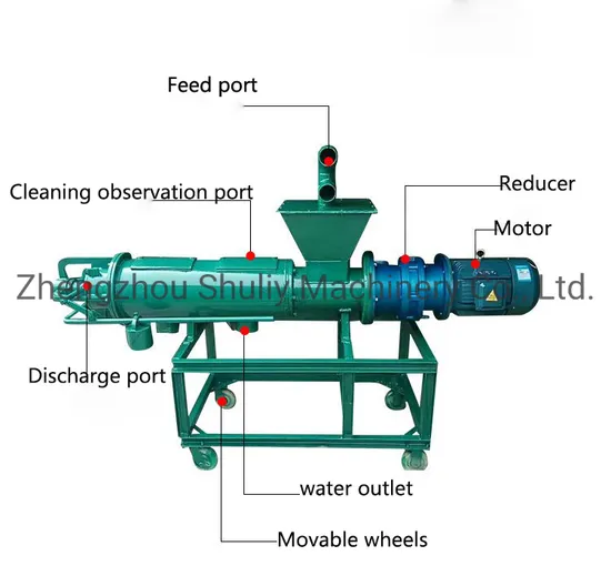 Chicken Manure Dewatering Machine Dung Pig Manure Dehydration Dewatering Machine
