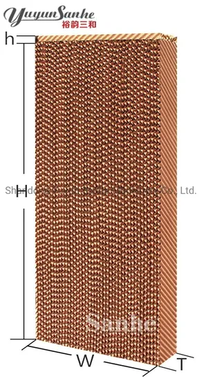 Yuyun Sanhe 7090/7060/5090 Evaporative Cooling Pad Brown Green Black Coating/ Honey Comb Cooling Pad Greenhouse Poultry House