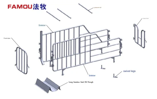 High Strength H. D. G. Gestation Crate for Sow Farm Mating& Gestiation House
