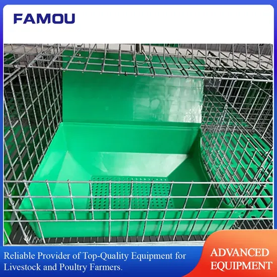 Heavy-Duty Galvanized Steel Rabbit Cage with Slatted Floor and Feeder
