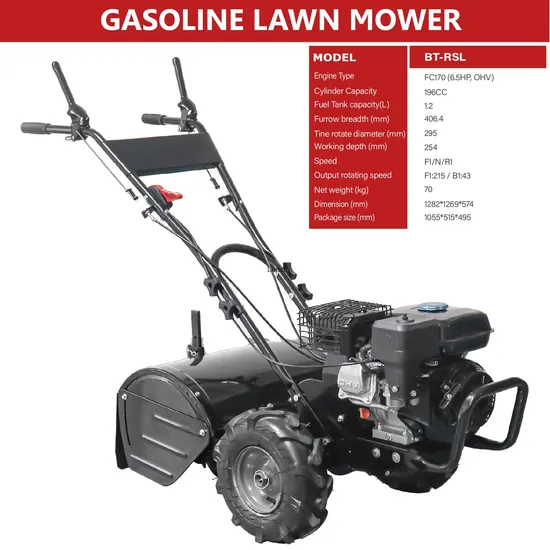 Bt-Rsl Good Quality Agricultural Land Tillers 6.5HP Petrol Grass Cutter Tiller with Loncin Engine