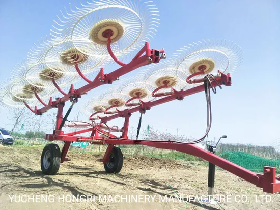 Traction Rotary Hay Rake Farm Implement Grass Collecting Machine Agricultural