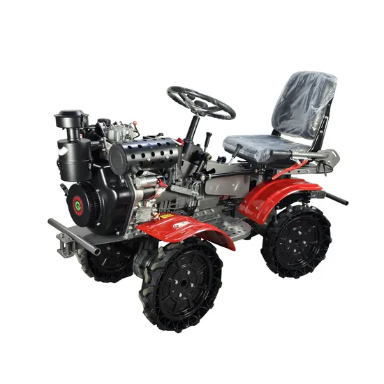 China Wholesale Mini Tractors 4X4 Drive Gasoline or Diesel 12HP 15HP Mini Hoe Tiller Cultivator for Farming