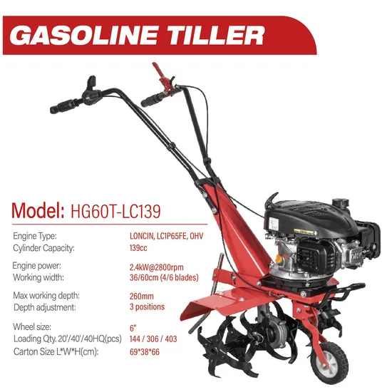 Factory Directly Sinharbour Agriculture 166cc 4/6blades Gasoline Mini Cultivator Power Tiller for Tillage