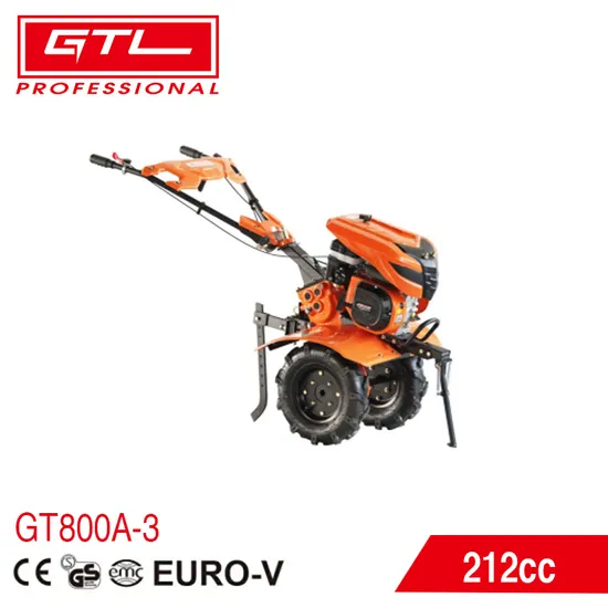 7.5HP 4 Stroke 212cc Agricultural Gasoline / Petrol Power Tillers Garden Rotavator Gasoline / Petrol Rotary Cultivator Tiller with Cast-Iron Gearbox (GT800A-3)