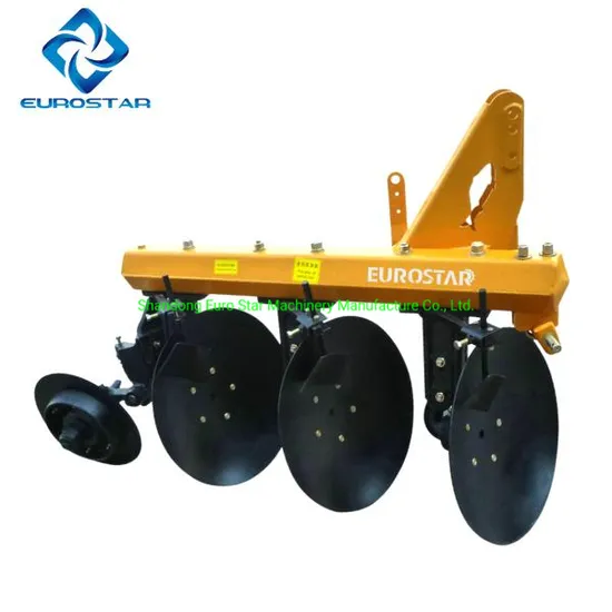 Working Width 1.2m 1ly-4 Hanging Disc Plough for 80HP Tractor Heavy Duty Paddy Filed Farm Hydraulic Flip Plow Drive One Way Round Tube Agricultural Machinery
