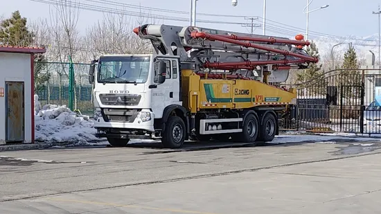 Hb47V 37 38 43 47m 3axles 6*4 HOWO Mounted Concrete Cement Placing Boom Pump Truck