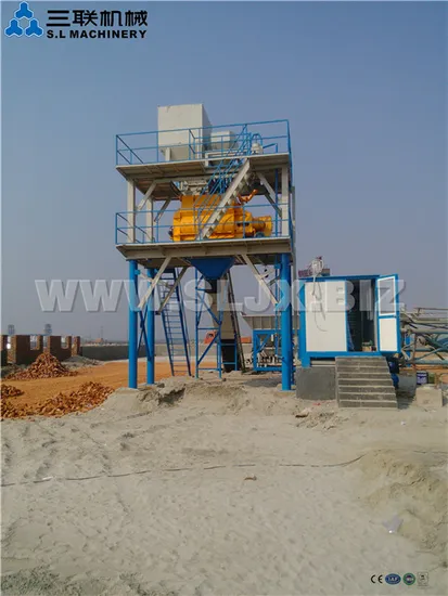 Hzs60 Concrete Mixing Plant Bucket Type Ready Mix Factory