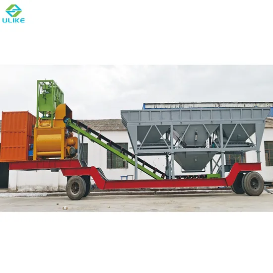 Factory Price Mobile Concrete Batching Station Portable 30-120m3/H Mobile Concrete Mixing Plant for Construction Site