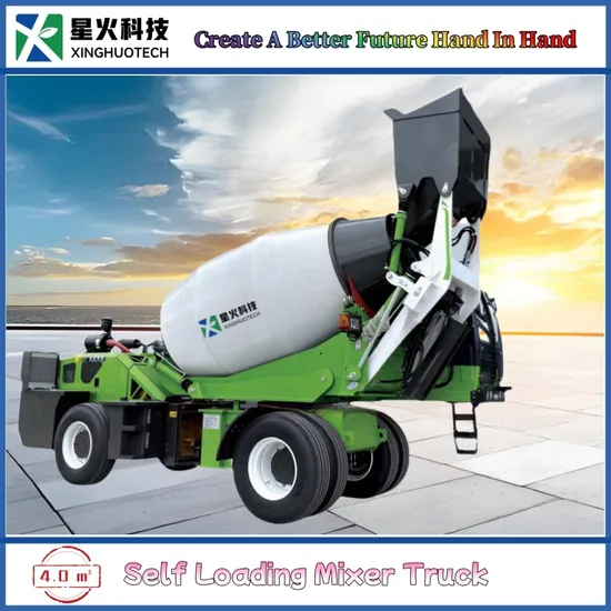 4.0 Cubic Efficient Self Loading Mobile Concrete Mixer for Construction Sites