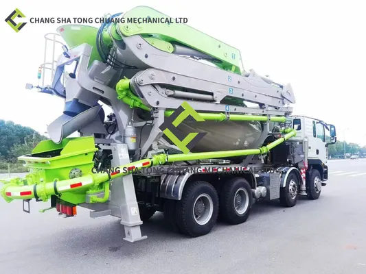 Open Hydraulic Control Four Arm M-Shaped Folding 32-4m Truck-Mounted Concrete Pump with Mixer