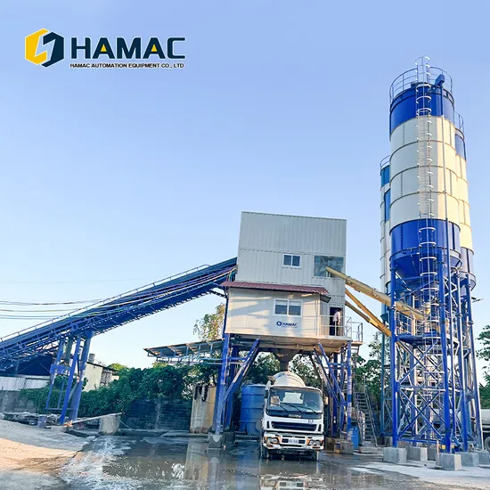 Hzs 50 Malaysia Small Concrete Batching Mixing Plant for Sale