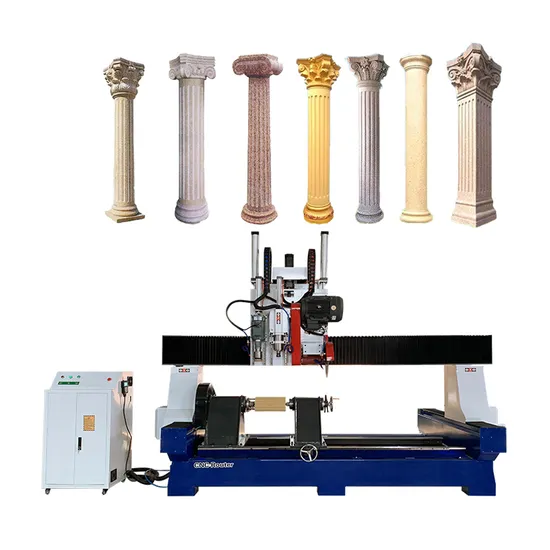 Factory Price! CNC Stone Lathe Machine with Saw Blade & Milling Head for Making Marble Granite Roman Columns Pillars