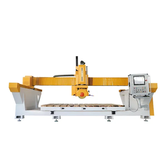 Stone Sawing Cutter Automatic 4 Aix 5 Aix Chamfering Mitre Used Granite Marble Tile Slab CNC 4+1 Stone Cutting Bridge Saw Machine