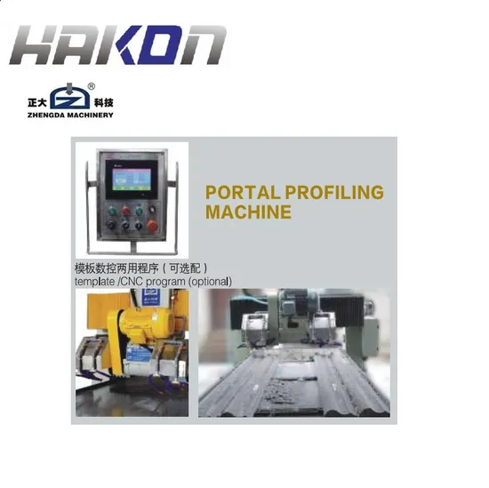Four Blades Marble Granite Portal Type PLC Profiling Machine