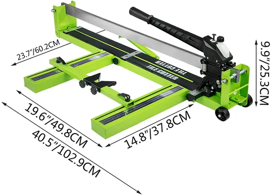 Tile Cutter 32 Inch Manual Tile Cutter 1.4 Inch Tile Cutting Machine Ceramic Porcelain Tile Cutter W/Laser Guide All-Steel Frame and Bonus Spare Cutter Wheels