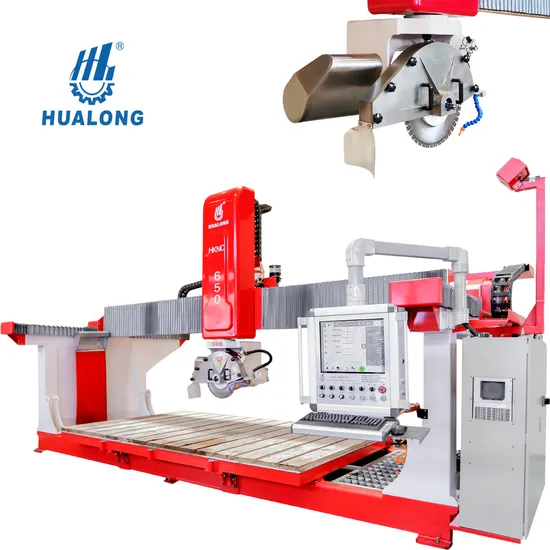 5 Axis Bridge Saw Countertop Slab Cutter Hknc-650 CNC Router Bridge Cutting Machine Stone Cutting Machine