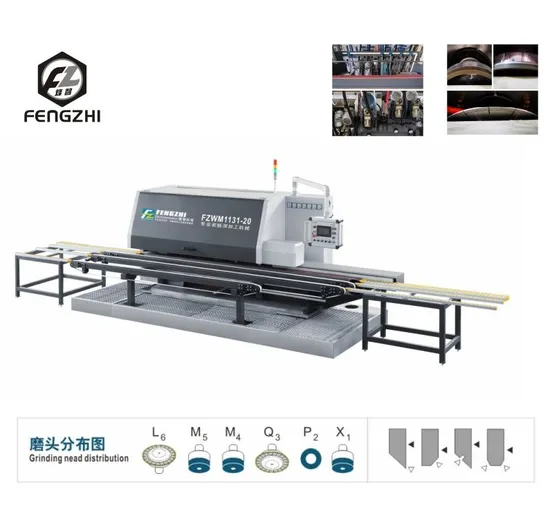Professional Marble Stone Bevel Cutter and Grinding Machine with 6 Motors