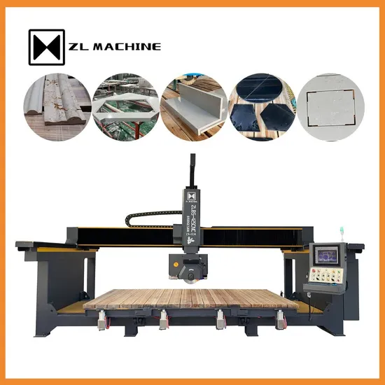 Italy Software 5-Axis CNC Bridge Saw High Speed Granite Marble Quarz Stone Cutting Machine and Sink Countertop Processing Machinery