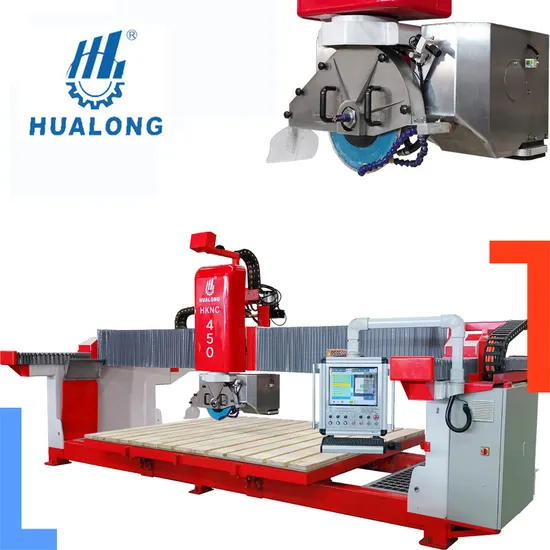 Hualong Stone Machinery Stone Sink Cutting Milling Engraving Machine Italy Software 5 Axis CNC Bridge Saw for Granite Marble Ceramic Porcelain Tile