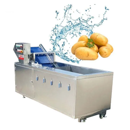 China Factory Price Continuous Water Potato Palm Dates Ginger Tomatoes Nut Cleaning Cleaner Fruit Vegetables Air Bubble Washer Washing Machine